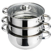 tesco Cook It Stainless Steel 3 Tier Steamer