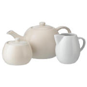 Tesco cream porcelain teapot, cream jug and