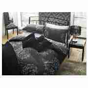 Tesco Damask Print Single Duvet Set, Black