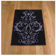 damask rug 120x170cm black