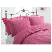 Tesco Damask Single Duvet Set, Fuschia