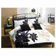 Tesco Drama Flocked Single Duvet Set, White