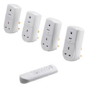 Tesco Energy Saving Remote Control Sockets 4 pk