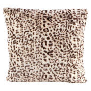 Tesco Faux Fur Cushion, Chocolate Leopard