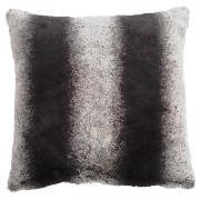 tesco Faux Fur Stripe Cushion Grey