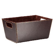 faux leather shelf basket