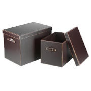 faux leather trunks set of 2