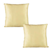 Tesco Faux Silk Cushion, Gold, Twinpack