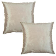 Faux Silk Cushion, Natural, Twinpack