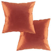tesco Faux Silk Cushion, Terracotta, Twinpack