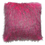 Tesco feather faux fur cushion 43x43cm fuchsia