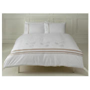 tesco Fern Embroidered Duvet Set Double, White