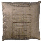 Finest Pleated Silk Cushion, Mocha