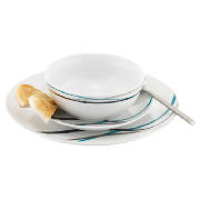 Tesco Flair 12 piece dinner set, teal