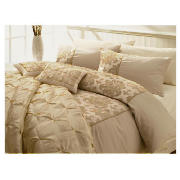 Tesco Flock Damask Single Duvet Set, Gold
