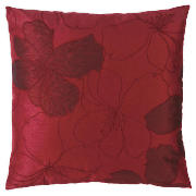 Floral Applique Cushion, Red