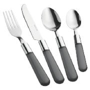 Tesco Frosted Handle Cutlery Black 16pce