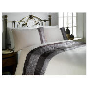 tesco Geo Quilted Cuff Double Duvet Set, Mocha