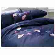 Tesco Ginka Embroidered Single Duvet Set, Petrol