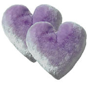 tesco Heart Cushion Twinpack, Lilac