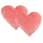 tesco Heart Cushion Twinpack, Pink