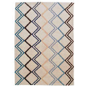 Ikat Zig Zag Design Blue Rug 120x170cm