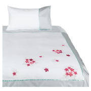 Tesco Imogen Embroidered Duvet Set Single, White