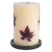 Tesco Inlaid Candle Autumn Leaves Large