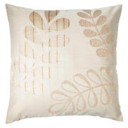 Tesco Jacquard Leaf Cushion , Natural