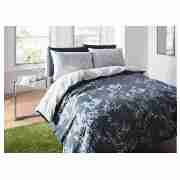 Tesco Laila Print Kingsize Duvet Set, Charcoal