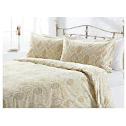 Tesco Leaf Print Duvet Set Single, Cream