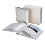 tesco Leather Boxed Memo Album Cream 6x4 2pk