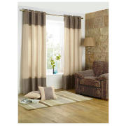 Linen & Faux Suede lined eyelet Curtains