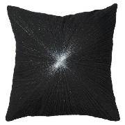 Lurex Silver Cushion, Black, Star