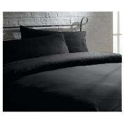 tesco Lurex Stitch Pinstripe King Duvet Set, Black
