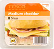 Tesco Medium Cheddar Slices (10 per pack - 250g)