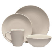 tesco Mono Dinnerware Set 16 piece, Stone