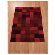 multi squares rug 150x240cm red