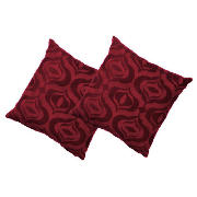 tesco Ogee Jacquard Cushion Red, Ryley, Twinpack