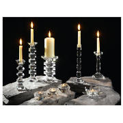 Tesco optic glass flower tealight holder
