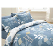 Tesco Overlap Leaf Print Duvet Set Double, Multi