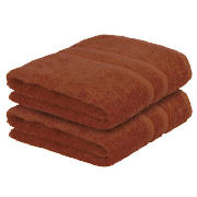 tesco Pair of Bath Sheets, Cinnamon