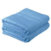 Tesco Pair of Bath Sheets, New Blue