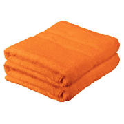 Tesco Pair Of Bath Sheets, Orange