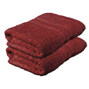 Tesco Pair of Bath Towels, Berry