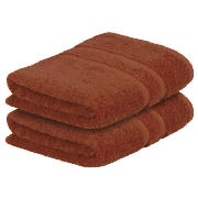 tesco Pair of Bath Towels, Cinnamon