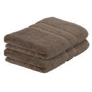 tesco Pair of Bath Towels, Dark Natural