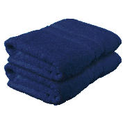 tesco Pair of Bath Towels, Navy