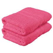 Pair Of Bath Towels, Raspberry