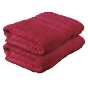 tesco Pair of Bath Towels, Red